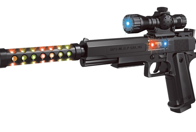 Electric Music Toygun Series – Mute Handgun With Light & Music – Shake Like Real Vibration